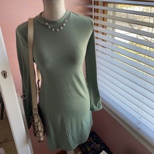 Mock neck long sleeve dress